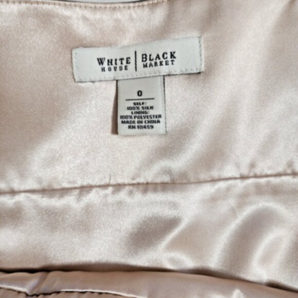 White House Black Market Silk Chiffon Strapless w/Floral Embroidery Detail 0 - Picture 6 of 10